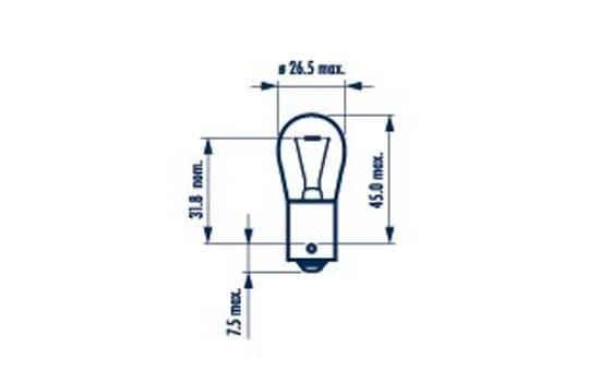 Лампа 12V P21W 21W NARVA Standard 1 шт. картон 17635