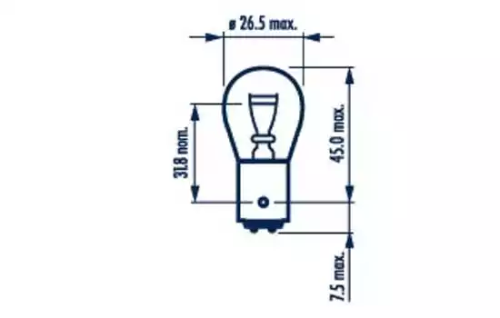 Лампа 24V P21/5W 21/5W NARVA Standard 1 шт. картон 17925