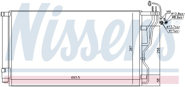Радиатор кондиционера HYUNDAI i40 mot.1,6GDI/2,0GDI NISSENS 940244