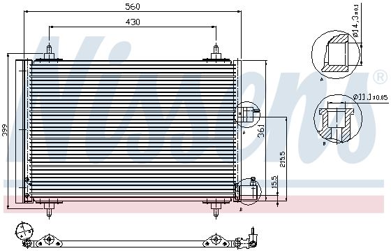 Радиатор кондиционера NISSENS 94542