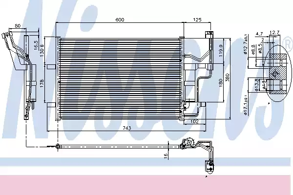 Радиатор кондиционера NISSENS 94902