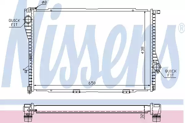 Радиатор основной BMW E38/E39 2,0/2,5/3,0L mot.M54 /+AC NISSENS 60648A