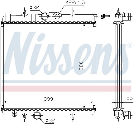 Радиатор основной CITROEN C4/PEUGEOT 206/307 /МКПП NISSENS 63708A