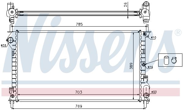 Радиатор основной FORD Connect 02-> NISSENS 62015A