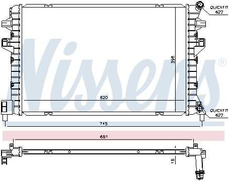 Радиатор основной VAG A3/Octavia III/Golf VII/Passat B8/Tiguan II NISSENS 65306