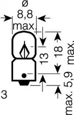 Лампа 12V 2W BA9s OSRAM ORIGINAL LINE 1 шт. картон 3796