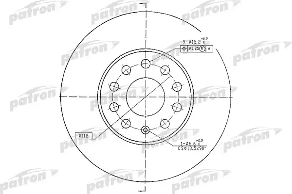 Диск тормозной передн AUDI: A3 03-, A3 Sportback 04-, SEAT: ALTEA PATRON PBD4295