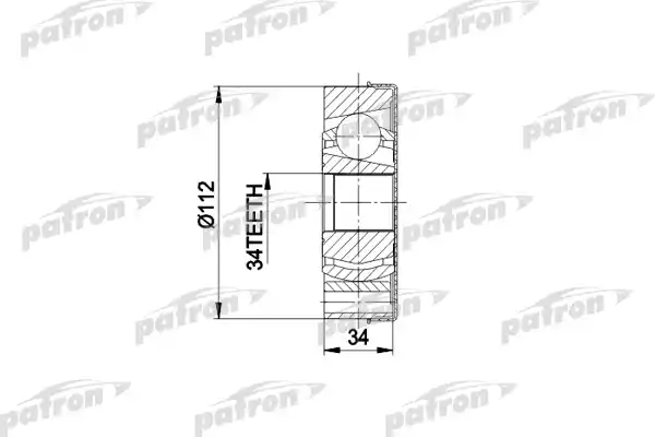 ШРУС внутр ккт  WV: SHARAN 00, FORD: GALAXY 00, SEAT: ALHAMBRA 00, 6ст РКПП. PATRON PCV5034