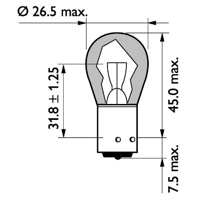 Лампа накаливания 24V PY21W 21W BA15s PHILIPS MasterLife 1 шт