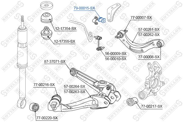 Втулка стабилизатора заднего Honda Civic 06> STELLOX 7900015_SX