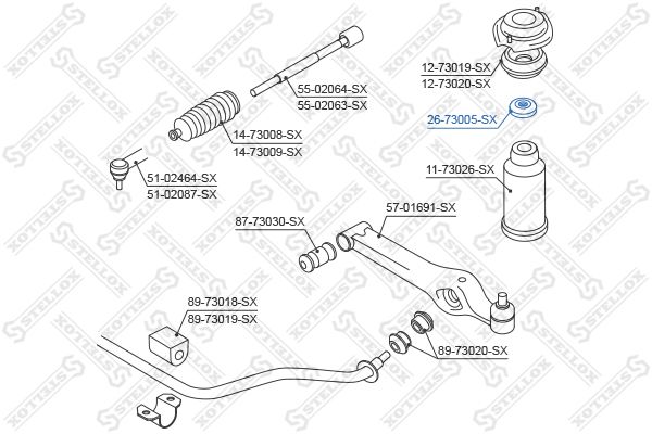 Опорный подшипник переднего амортизатора CHEVROLET Spark/DAEWOO Matiz STELLOX 2673005_SX