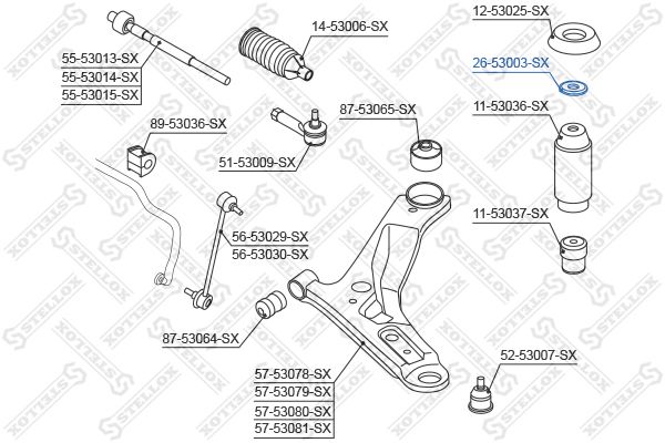 Подшипник опоры аморт. KIA Picanto 04> STELLOX 2653003_SX