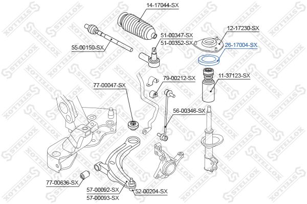 Подшипники опоры ст.амортиз. STELLOX 2617004_SX