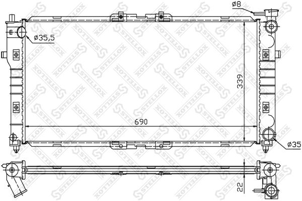 Радиатор системы охлаждения Mazda 626/MX-6 1.8i-2.0i 91> STELLOX 1025033_SX