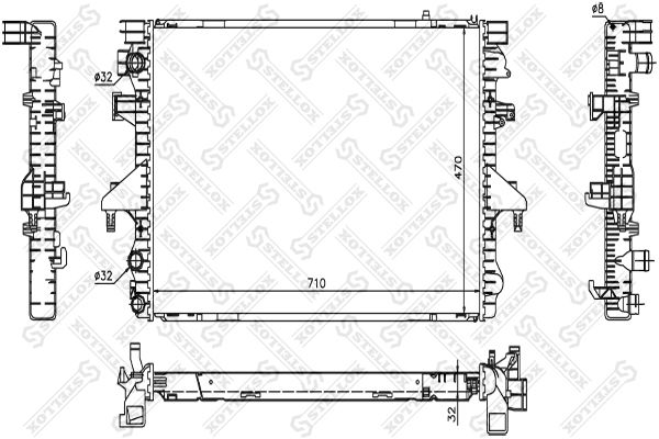 Радиатор системы охлаждения VW T5 1.9TDi/2.0 03> STELLOX 1026429_SX