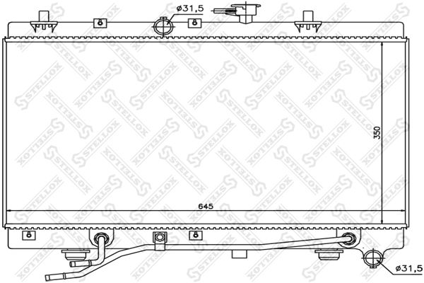 Радиатор системы охлаждения акпп KIA Rio 1.3i 8V/1.5i 16V 02-05 STELLOX 1025470_SX