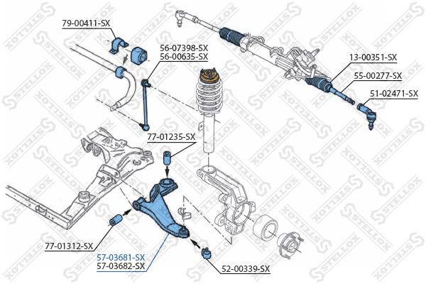 Рычаг нижний левый Ford Mondeo all 00> STELLOX 5703681_SX