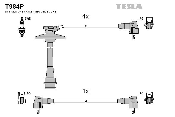 Провода высоковольтные компл. Toyota TESLA T984P