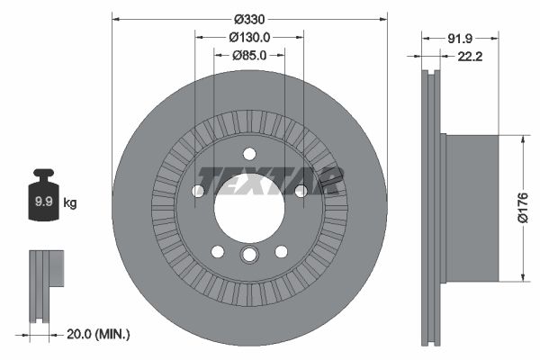 Диск тормозной задний MB G-Class (W463) /Vent D=330mm TEXTAR 92261903