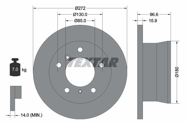 Диск тормозной задний с покрытием MB G-Class W461/463/Sprinter 95-> / VW LT 96-06 TEXTAR 92137603