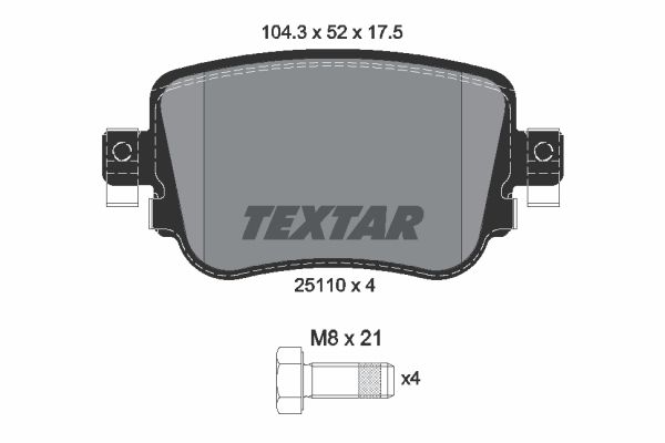 Колодки задние AUDI A1/SKODA Octavia III 2012-> TEXTAR 2511001