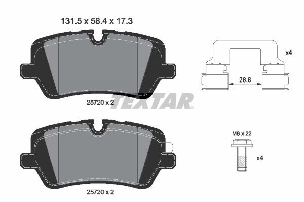 Колодки задние LAND ROVER RR IV 12->/RR Sport II 13-> TEXTAR 2572001