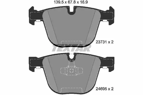 Колодки задние с противошумной пластиной Q+ BMW 5-Serie (F07) 3.0/3.5L+D/7-Serie (F01) 2009-> TEXTAR 2373101