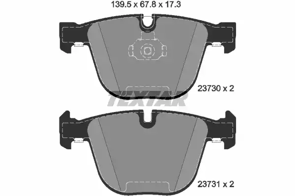 Колодки задние с противошумной пластиной Q+ BMW BMW (BRILLIANCE) ROLLS-ROYCE TEXTAR 2373001