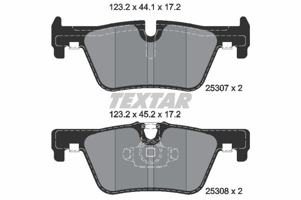 Колодки задние с противошумной пластиной Q+ BMW F20/F30 2010-> TEXTAR 2530701