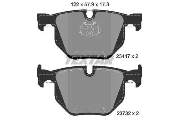 Колодки задние с противошумной пластиной Q+ BMW X5(E70)/X6(E71) all 07-> TEXTAR 2344704