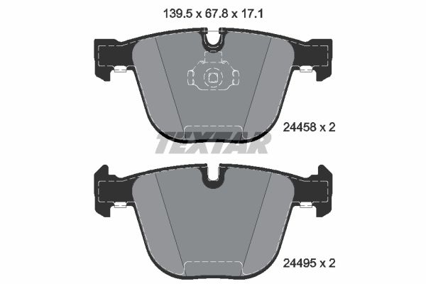 Колодки задние с противошумной пластиной Q+ BMW X5(E70)/X6(E71) xDrive50i/M-Type TEXTAR 2445801