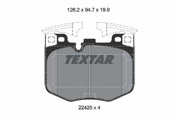 Колодки передние BMW 3(G20)/5(G30)/7(G11/G12)/X3 III/X4/X5 IV/X7 TEXTAR 2242501