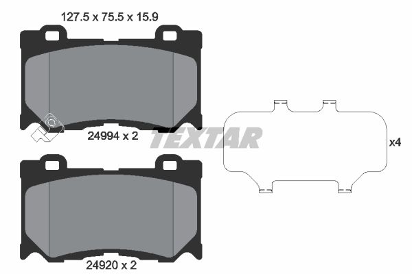 Колодки передние INFINITI FX35/FX37/FX50/G37/NISSAN Z350 08-> TEXTAR 2499401