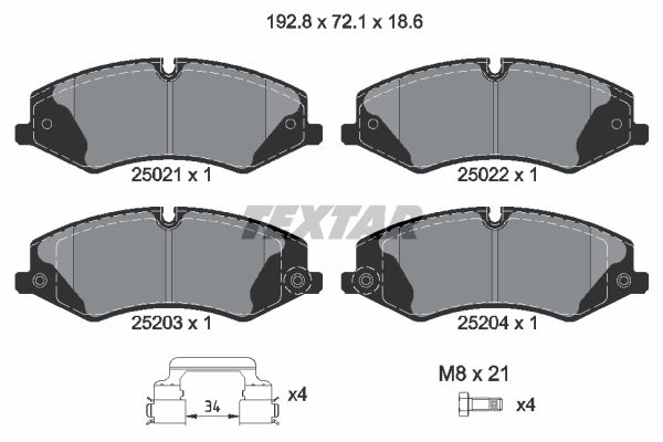 Колодки передние LAND ROVER RR IV 12->/RR Sport II 13-> TEXTAR 2502201