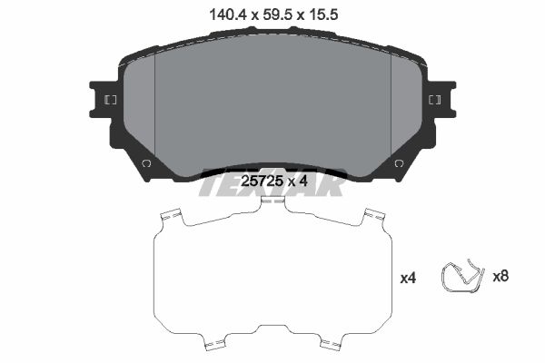 Колодки передние MAZDA 6 III 2012-> TEXTAR 2572501