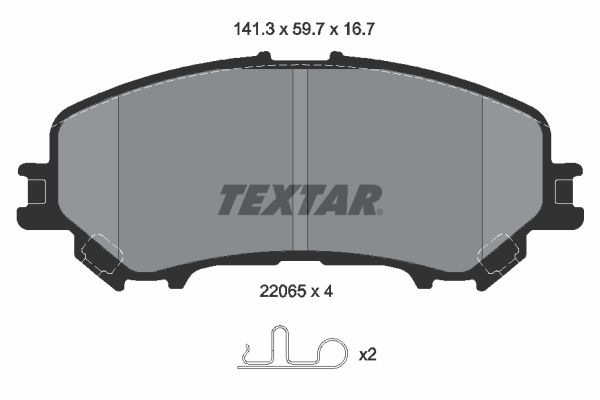 Колодки передние NISSAN Qashqai (J11) 2013->/X-Trail (T32) 2014-> TEXTAR 2206503