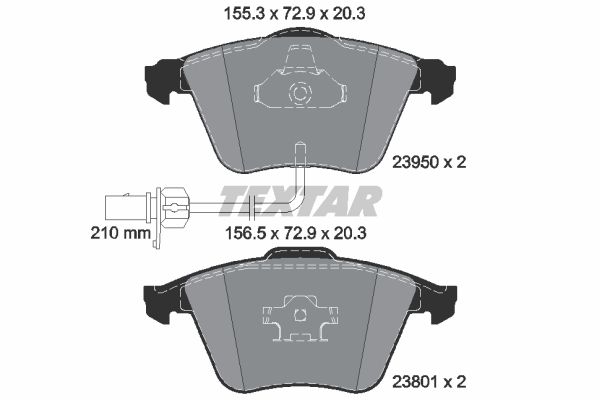 Колодки передние с противошумной пластиной Q+ AD A4/A6/A8 TEXTAR 2395001