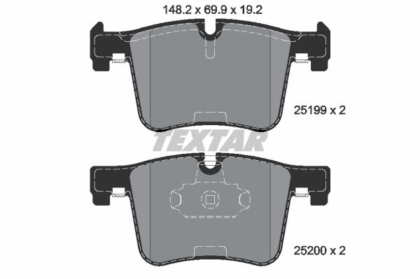 Колодки передние с противошумной пластиной Q+ BMW X3 F25 TEXTAR 2519901