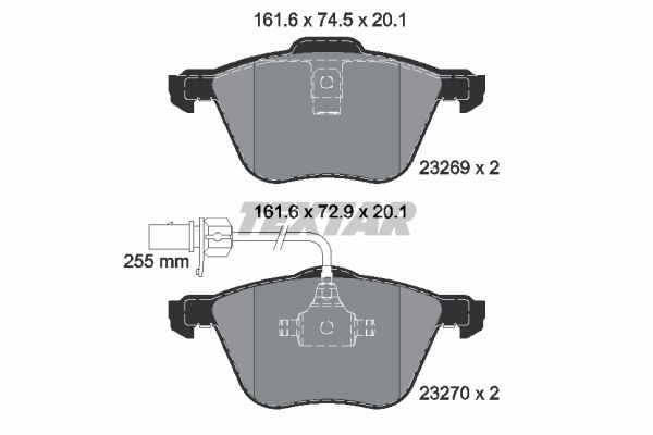 Колодки передние с противошумной пластиной Q+ FORD SEAT VOLKSWAGEN TEXTAR 2326903