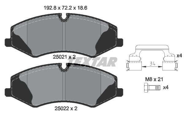 Колодки передние с противошумной пластиной Q+ LAND ROVER Range Rover Sport TEXTAR 2502101