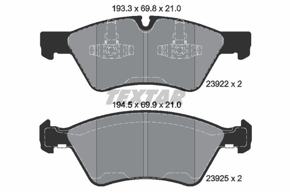 Колодки передние с противошумной пластиной Q+ MB W164/X164/W251/W211 TEXTAR 2392201