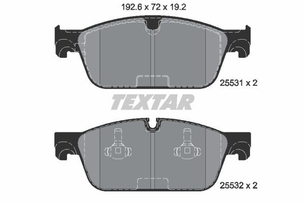 Колодки передние с противошумной пластиной Q+ MB W166 ML/GL 2011-> AMG-пакет TEXTAR 2553101