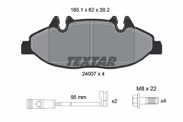 Колодки передние с противошумной пластиной Q+ MB W639 (VITO) TEXTAR 2400701