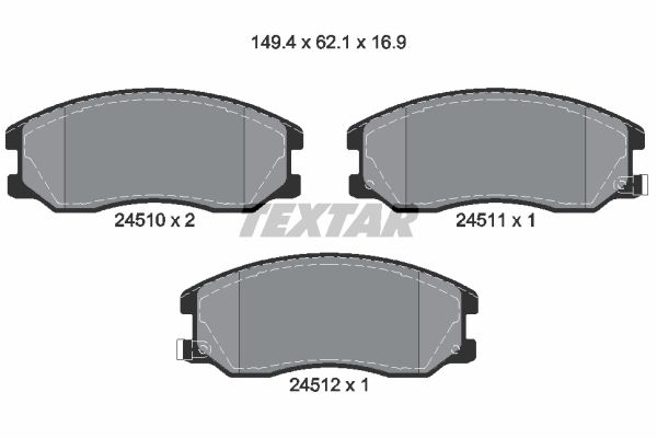 Колодки передние с противошумной пластиной Q+ OPEL ANTARA/CAPTIVA 3.2L TEXTAR 2451001