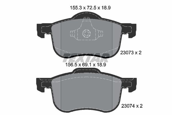 Колодки передние с противошумной пластиной Q+ VOLVO S60/S80/V70 TEXTAR 2307303