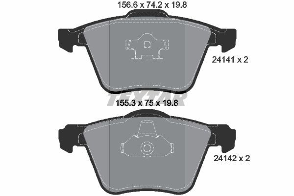 Колодки передние с противошумной пластиной Q+ VOLVO XC90 17' TEXTAR 2414101