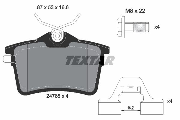 Колодки тормозные задние TEXTAR 2476501