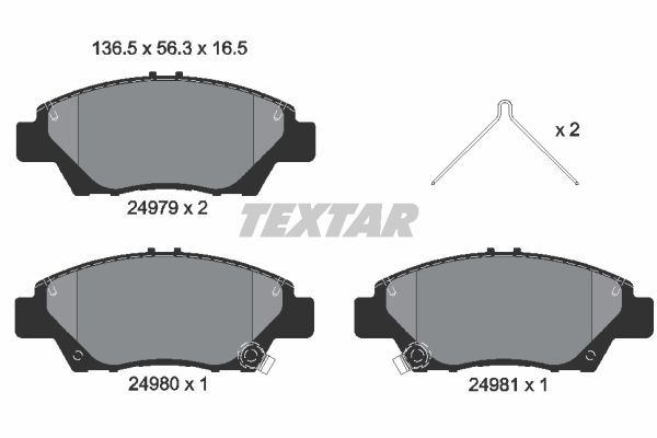 Колодки тормозные передние HONDA HONDA (GAC) TEXTAR 2497901