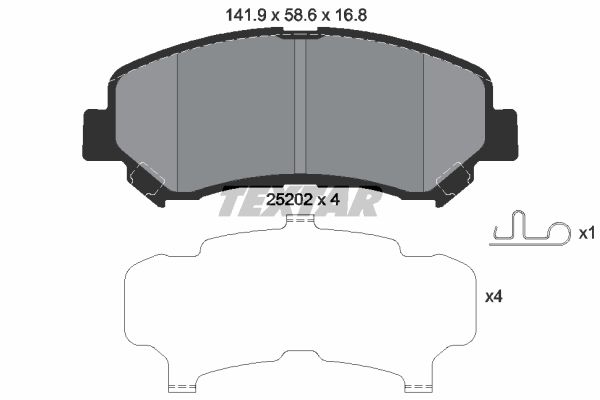 Колодки тормозные передние NISSAN SUZUKI TEXTAR 2520201