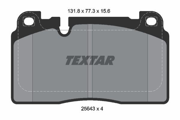 Колодки тормозные передние t 15.6 мм TExTAR 2564302